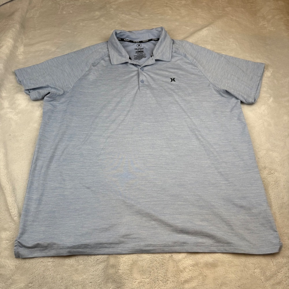 Hurley Dri Fit Polo Shirt Mens XXL Blue Short‎ Sleeve Golf Athletic